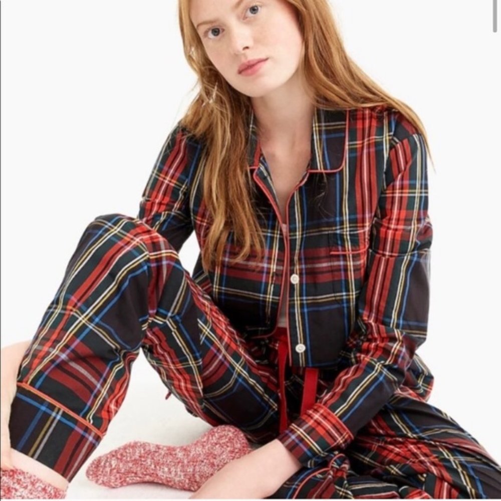 NWT J. Crew Tartan Plaid Cotton Pajama Set.  XS